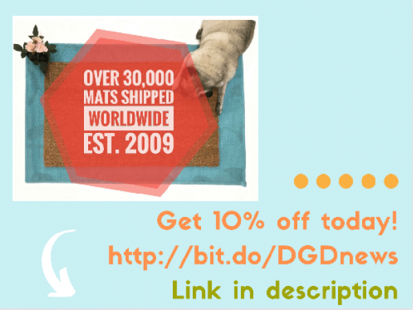 promotional image for damn good doormats, LGBTQ woman owned shop with link to 10