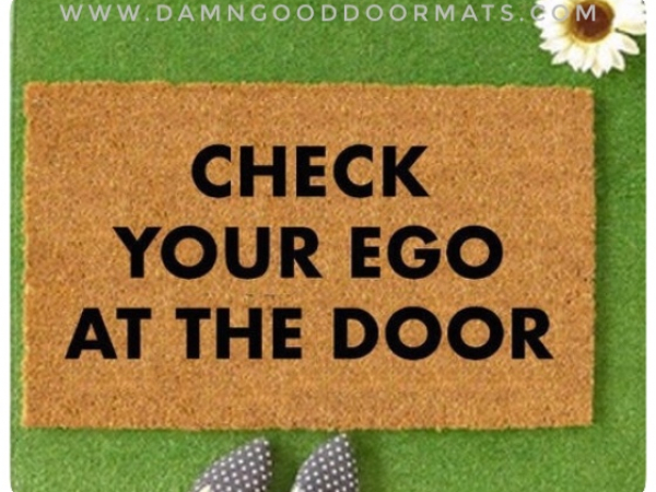 Check your ego at the door Mantra mindful coir doormat