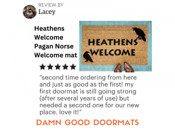 5 Star Review: Damn Good Doormats Norse Heathens Welcome mat