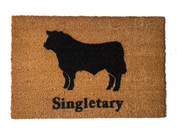 Angus Bull Farmhouse style Ranch personalized doormat