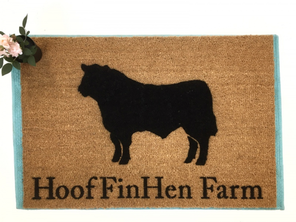 Custom Angus Bull Farmhouse Country  Ranch doormat