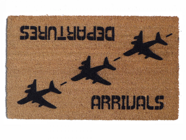 Arrival Departure funny aviation doormat​