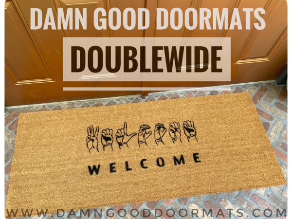 ASL American Sign Language Deaf culture Welcome doormat