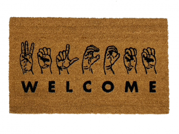 American Sign Language Deaf culture Welcome damn good doormat