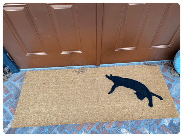 Doublewide XL Witch familiar Black cat silhouette doormat Halloween