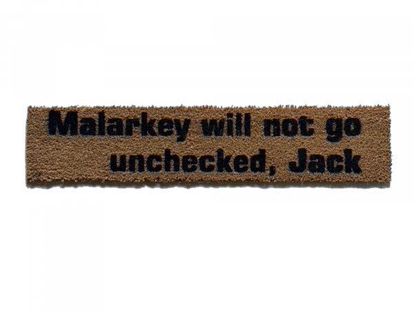 skinny Biden blue wave doormat reading malarkey will not go unchecked coir mat