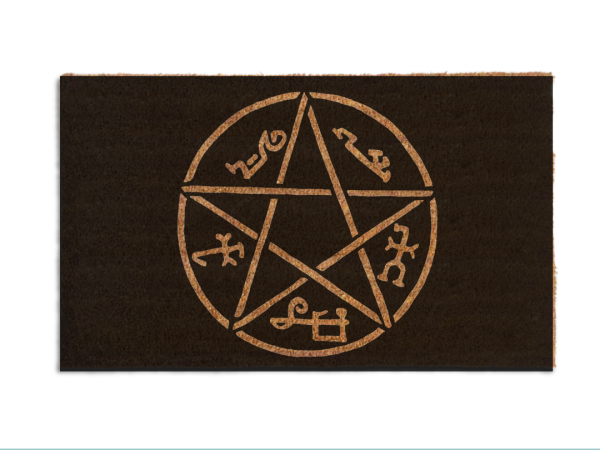 devils trap supernatural gothic home decor halloween damn good  doormat