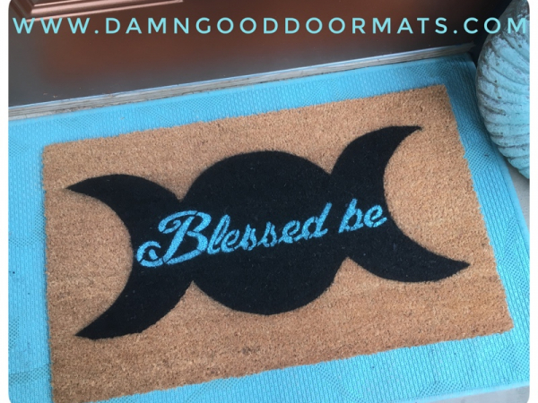 WICCAN Blessed be Goddess Moon doormat, witchcraft