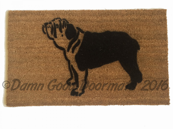 english bulldog dog pet portrait doormat