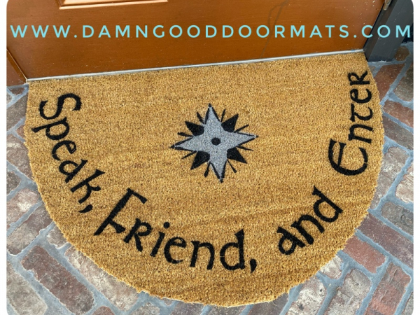 half Moon JRR Tolkien Speak Friend and enter doormat