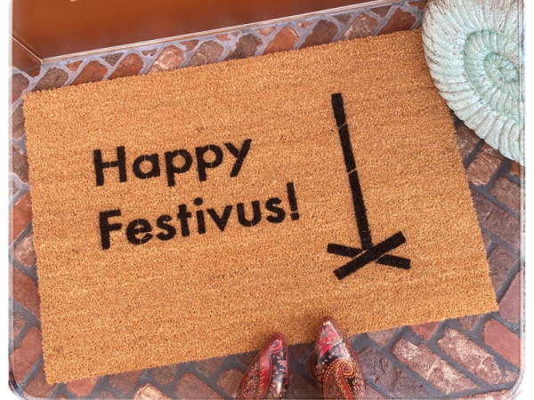 Happy Festivus Seinfeld funny sustainable coir doormat