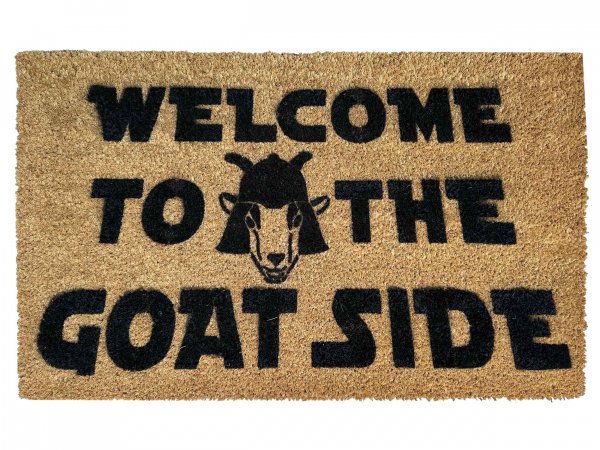 Welcome to the Goat Side darth vader star wars goat outdoor coir doormat