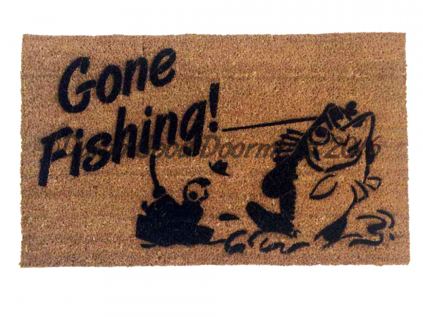 Gone Fishing Lake Beach house retirement gift doormat