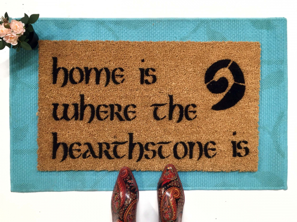 Home is where the Hearthstone is Minecraft gamer doormat