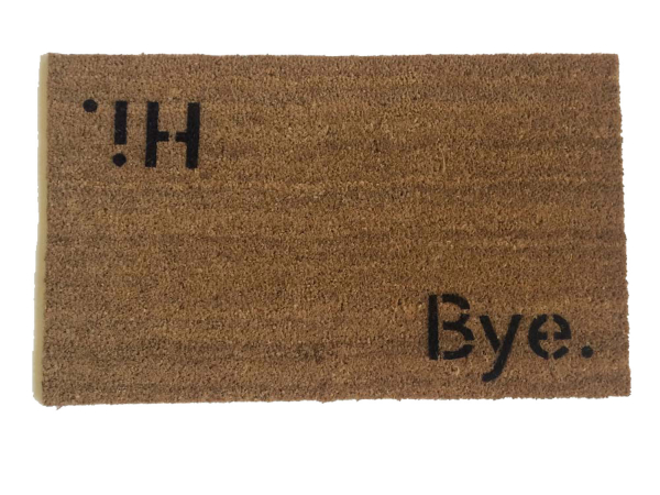 block letter hi bye welcome mat doormat