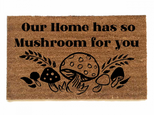 photo of coir doormat Our home has so mushroom for you with vintage 70's mushroo