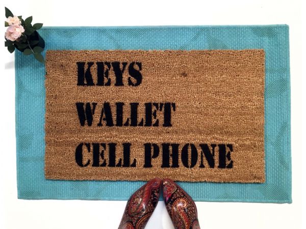 KEYS Wallet CELL Phone doormat, world's most useful doormat