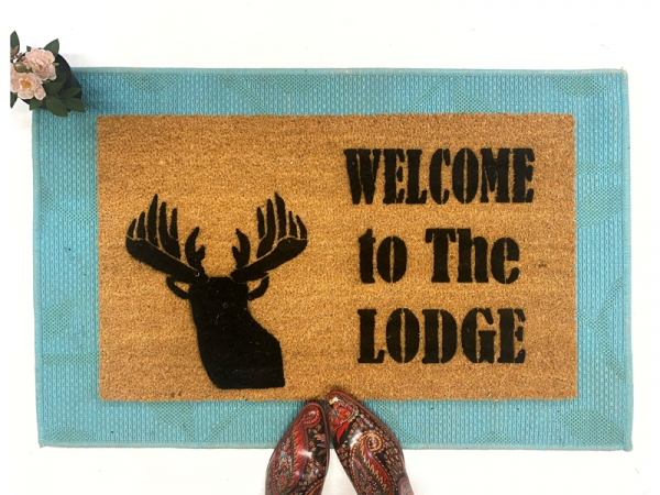 Lodge Deer head Country Farm life style doormat