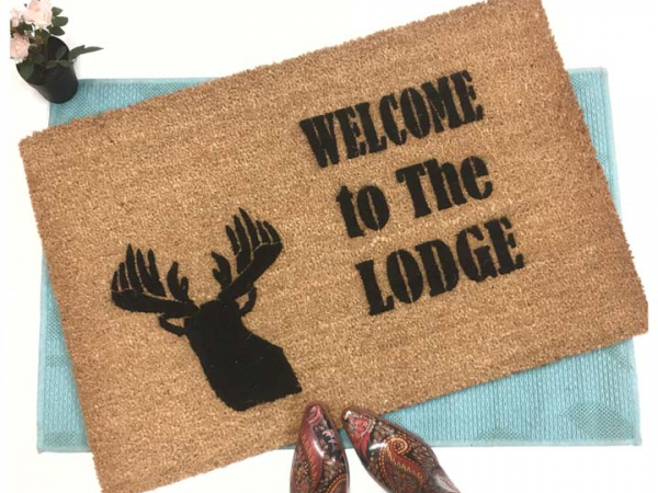 Lodge Deer head Country Farm life style doormat