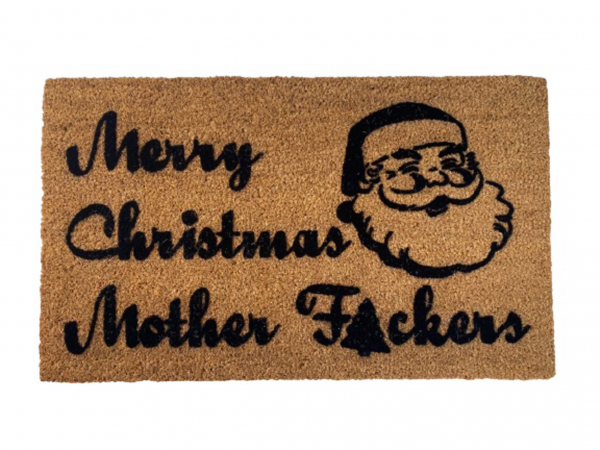 Cookie Merry Christmas Mother Fucker F Bomb rude funny coir outdoor damn good