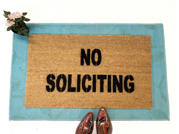 NO SOLICITING funny, rude doormat