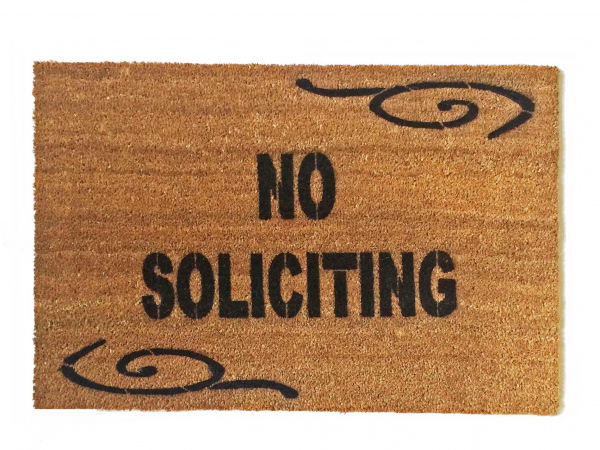 NO SOLICITING funny, rude doormat