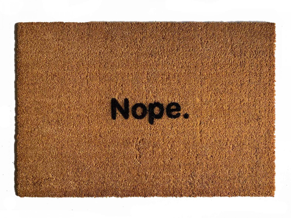 nope funny rude go away outdoor coir doormat