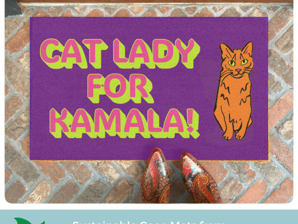 PURPLE Childless Cat Lady for Kamala doormat