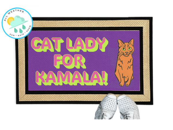 PURPLE Childless Cat Lady for Kamala doormat