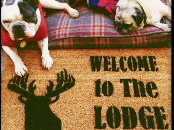 Lodge Deer head Country Farm life style doormat