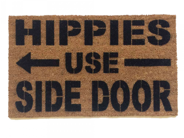 Hippies use side door coir outside doormat