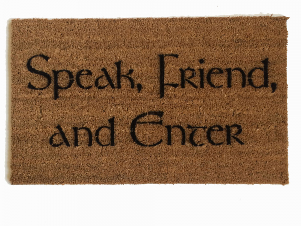 LOTR Tolkien  -Speak, Friend, and Enter- doormat