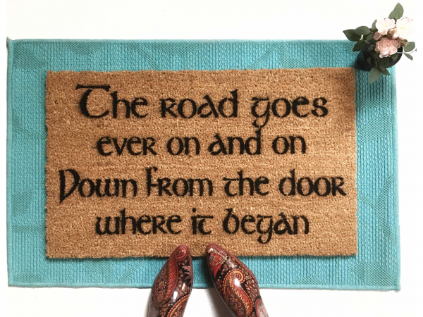 JRR Tolkien The ROAD goes ever on  nerd doormat