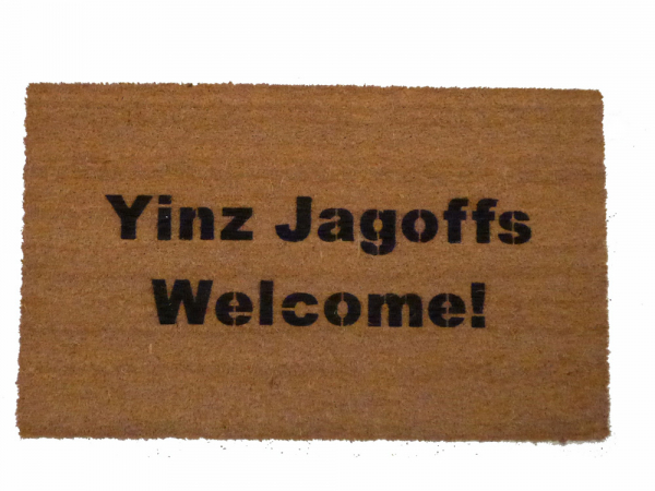 Yinz Jag offs welcome Pittsburgh outdoor coir damn good doormat