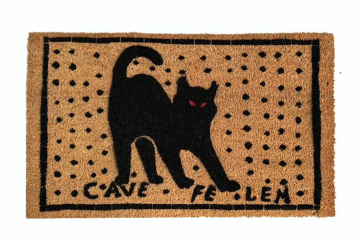 Cave FELEM Pompeii mosaic "Beware of Cat" doormat