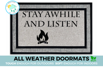 All weather Stay Awhile and Listen Diablo doormat
