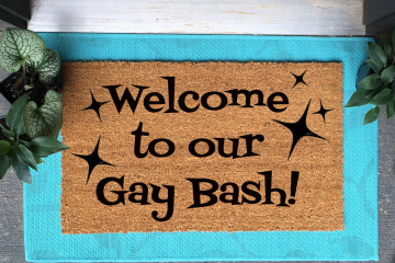 Welcome to our Gay Bash! | LGBTQ Party doormat