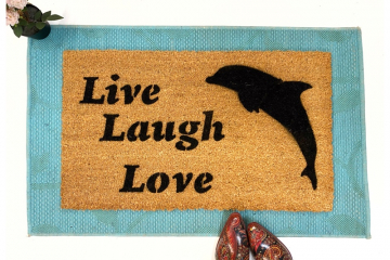 LIVE LAUGH LOVE dolphin doormat