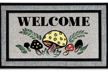 All-weather Welcome mushroom doormat | Damn Good Doormats