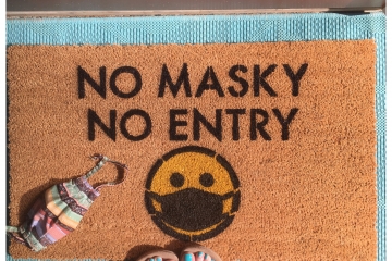 No Masky No Entry doormat