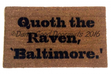 Baltimore Ravens Baseball Poe quoth the raven doormat