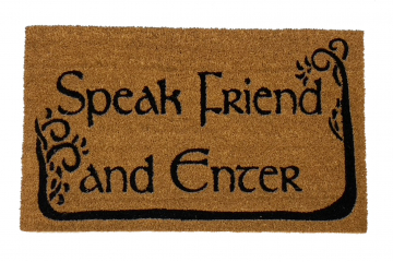 Tolkien Speak Friend and Enter doormat with TREES JRR Tolkien