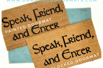 FLOCKED Speak Friend and Enter Tolkien doormat