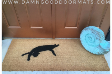 Doublewide XL Black cat doormat Halloween